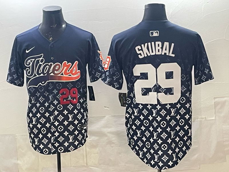 Men 2026 Detroit Tigers #29 Skubal Blue Game Nike MLB Jersey 02->detroit tigers->MLB Jersey